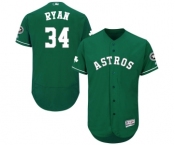 Men's Majestic Houston Astros #34 Nolan Ryan Green Celtic Flexbase Authentic Collection MLB Jersey