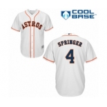 Men's Majestic Houston Astros #4 George Springer Authentic White Home Cool Base MLB Jersey