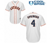 Men's Majestic Houston Astros #4 George Springer Authentic White Home Cool Base MLB Jersey