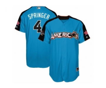 Men's Majestic Houston Astros #4 George Springer Replica Blue American League 2017 MLB All-Star MLB Jersey