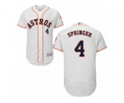 Men's Majestic Houston Astros #4 George Springer White Flexbase Authentic Collection MLB Jersey