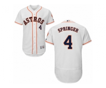 Men's Majestic Houston Astros #4 George Springer White Flexbase Authentic Collection MLB Jersey