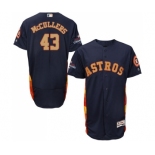 Men's Majestic Houston Astros #43 Lance McCullers Navy Blue Alternate 2018 Gold Program Flex Base Authentic Collection MLB Jersey