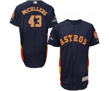 Men's Majestic Houston Astros #43 Lance McCullers Navy Blue Alternate 2018 Gold Program Flex Base Authentic Collection MLB Jersey