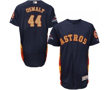 Men's Majestic Houston Astros #44 Roy Oswalt Navy Blue Alternate 2018 Gold Program Flex Base Authentic Collection MLB Jersey