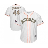 Men's Majestic Houston Astros #44 Roy Oswalt Replica White 2018 Gold Program Cool Base MLB Jersey