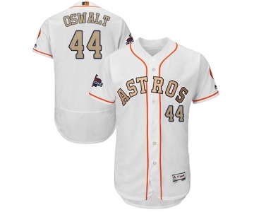 Men's Majestic Houston Astros #44 Roy Oswalt White 2018 Gold Program Flex Base Authentic Collection MLB Jersey