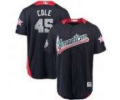 Men's Majestic Houston Astros #45 Gerrit Cole Game Navy Blue American League 2018 MLB All-Star MLB Jersey