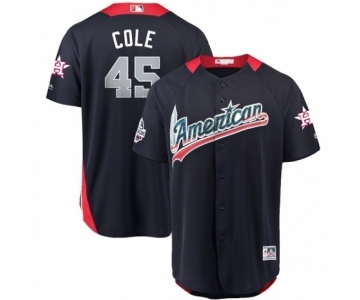 Men's Majestic Houston Astros #45 Gerrit Cole Game Navy Blue American League 2018 MLB All-Star MLB Jersey