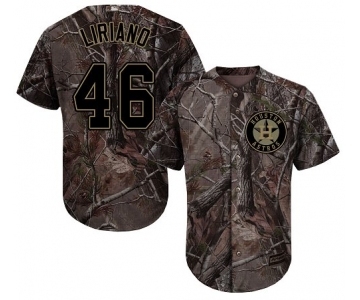 Men's Majestic Houston Astros #46 Francisco Liriano Authentic Camo Realtree Collection Flex Base MLB Jersey