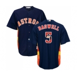 Men's Majestic Houston Astros #5 Jeff Bagwell Authentic Navy Blue Team Logo Fashion Cool Base MLB Jersey