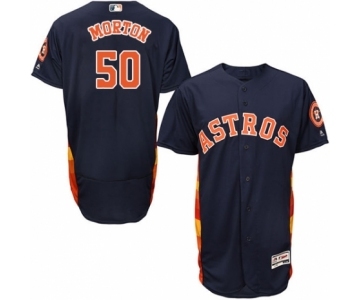 Men's Majestic Houston Astros #50 Charlie Morton Navy Blue Alternate Flex Base Authentic Collection MLB Jersey