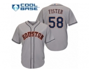 Men's Majestic Houston Astros #58 Doug Fister Replica Grey Road Cool Base MLB Jersey