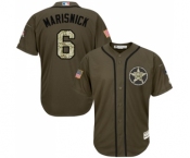 Men's Majestic Houston Astros #6 Jake Marisnick Authentic Green Salute to Service MLB Jersey