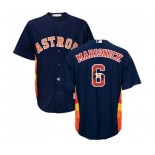 Men's Majestic Houston Astros #6 Jake Marisnick Authentic Navy Blue Team Logo Fashion Cool Base MLB Jersey