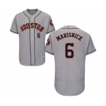 Men's Majestic Houston Astros #6 Jake Marisnick Grey Road Flex Base Authentic Collection MLB Jersey