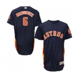 Men's Majestic Houston Astros #6 Jake Marisnick Navy Blue Alternate Flex Base Authentic Collection MLB Jersey