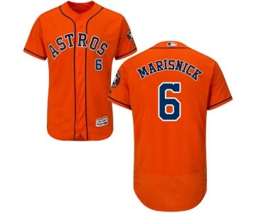 Men's Majestic Houston Astros #6 Jake Marisnick Orange Alternate Flex Base Authentic Collection MLB Jersey