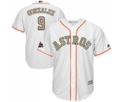 Men's Majestic Houston Astros #9 Marwin Gonzalez Replica White 2018 Gold Program Cool Base MLB Jersey