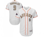 Men's Majestic Houston Astros #9 Marwin Gonzalez White 2018 Gold Program Flex Base Authentic Collection MLB Jersey