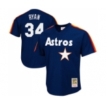 Men's Mitchell and Ness 1988 Houston Astros #34 Nolan Ryan Authentic Navy Blue Throwback MLB Jersey