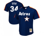 Men's Mitchell and Ness 1988 Houston Astros #34 Nolan Ryan Authentic Navy Blue Throwback MLB Jersey