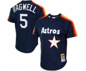 Men's Mitchell and Ness 1988 Houston Astros #5 Jeff Bagwell Replica Navy Blue Throwback MLB Jersey