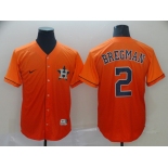 Men's Nike Houston Astros  #2 Alex Bregman  Orange Drift Fashion MLB Jersey