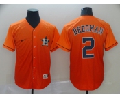 Men's Nike Houston Astros  #2 Alex Bregman  Orange Drift Fashion MLB Jersey