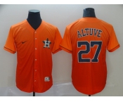 Men's Nike Houston Astros #27 Jose Altuve Replica Orange Drift Fashion MLB Jersey