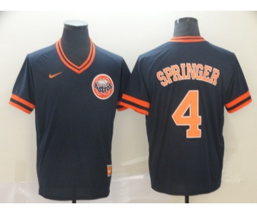 Men's Nike Houston Astros #4 George Springer Navy Blue M&N MLB Jersey