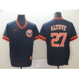 Men's Nike Majestic Houston Astros #27 Jose Altuve Navy Blue M&N MLB Jersey