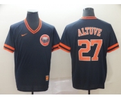 Men's Nike Majestic Houston Astros #27 Jose Altuve Navy Blue M&N MLB Jersey