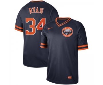 Men's Nike Majestic Houston Astros #34 Nolan Ryan Navy Blue M&N MLB Jersey