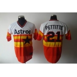 mlb houston astros #21 pettitte m&n white orange