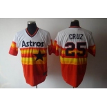 mlb houston astros #25 cruz m&n white orange