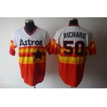 mlb houston astros #50 richard m&n white orange