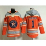 mlb jerseys Houston Astros #1 Carlos Correa Orange[pullover hooded sweatshirt]