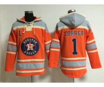 mlb jerseys Houston Astros #1 Carlos Correa Orange[pullover hooded sweatshirt]