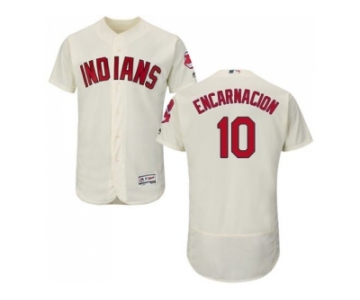 Cleveland Indians #10 Edwin Encarnacion Cream Flexbase Authentic Collection Stitched MLB Jersey