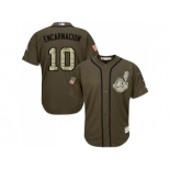 Cleveland Indians #10 Edwin Encarnacion Green Salute to Service Stitched MLB Jersey