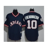 Cleveland Indians #10 Edwin Encarnacion Navy Blue 1976 Turn Back The Clock Stitched MLB Jersey