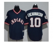 Cleveland Indians #10 Edwin Encarnacion Navy Blue 1976 Turn Back The Clock Stitched MLB Jersey