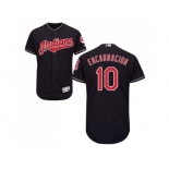 Cleveland Indians #10 Edwin Encarnacion Navy Blue Flexbase Authentic Collection Stitched MLB Jersey