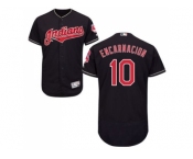 Cleveland Indians #10 Edwin Encarnacion Navy Blue Flexbase Authentic Collection Stitched MLB Jersey