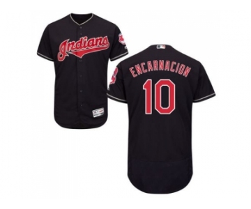 Cleveland Indians #10 Edwin Encarnacion Navy Blue Flexbase Authentic Collection Stitched MLB Jersey