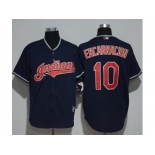 Cleveland Indians #10 Edwin Encarnacion Navy Blue New Cool Base Stitched MLB Jersey