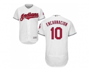 Cleveland Indians #10 Edwin Encarnacion White Flexbase Authentic Collection Stitched MLB Jersey