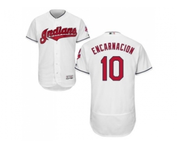 Cleveland Indians #10 Edwin Encarnacion White Flexbase Authentic Collection Stitched MLB Jersey