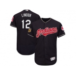 Cleveland Indians #12 Francisco Lindor Navy 2017 Spring Training Flexbase Authentic Collection Stitched Baseball Jersey